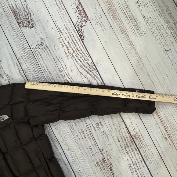 The North Face 600 Down Puffer Coat XS Long Brown Hooded Goose Fill Jacket - Picture 6 of 9